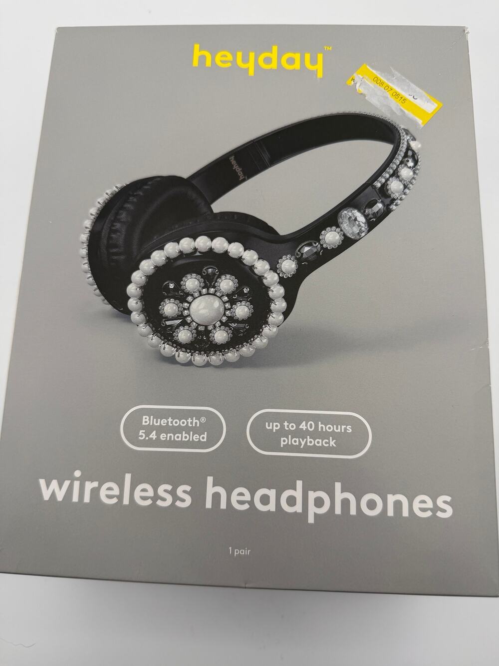 Black and white Sparkle Rhinestone Pearls Bluetooth wireless head phones New